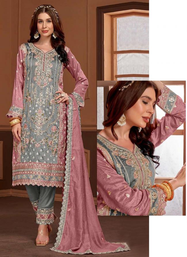 Pv Vichitra Pink Eid Wear Embroidery Work Pakistani Suit